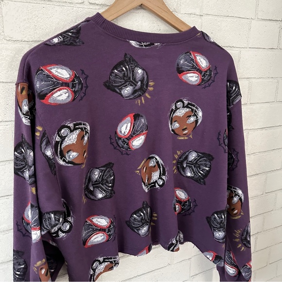 MARVEL Purple Cut Off Sweatshirt - Picture 5 of 7
